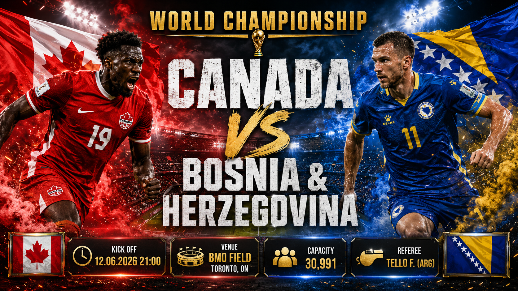 Kanada - Bosna a Hercegovina : Historická premiéra v Torontu slibuje opatrnou bitvu oslabených výběrů